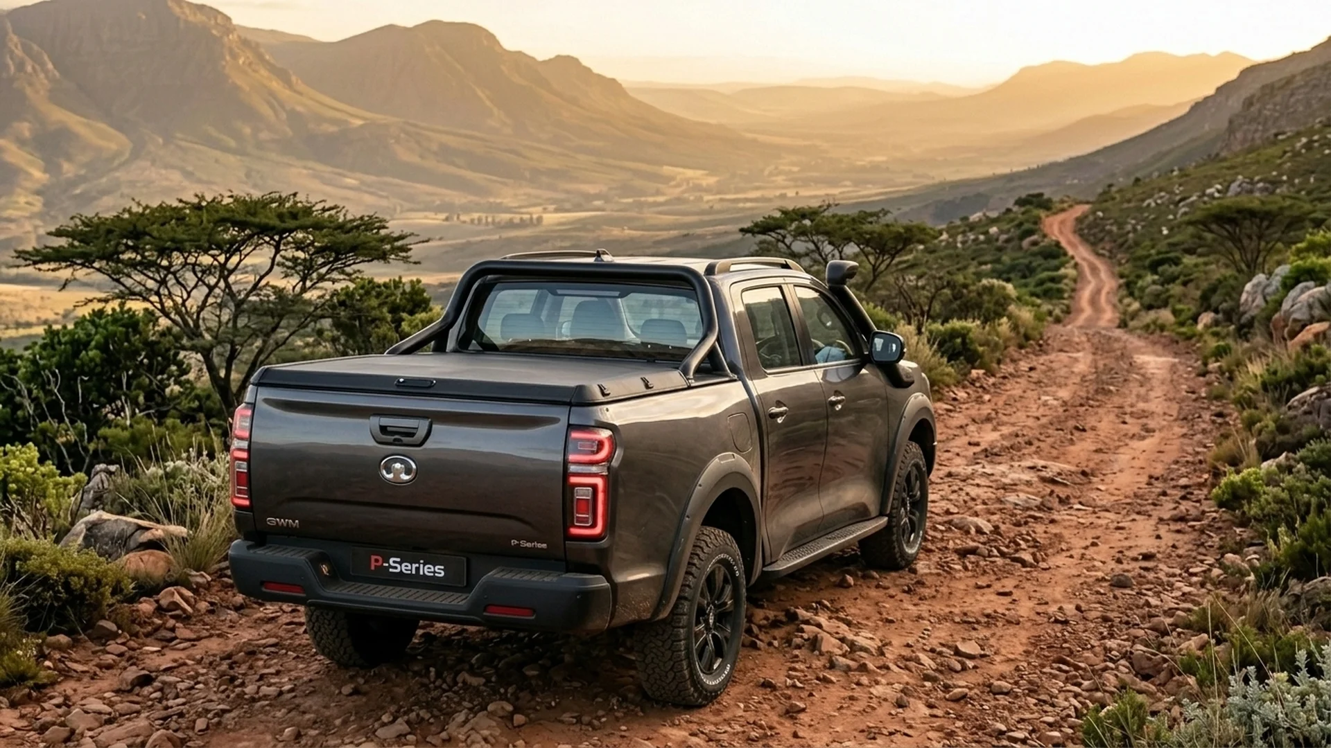 GWM P-Series rear view showing tail gate step and rear bumper design